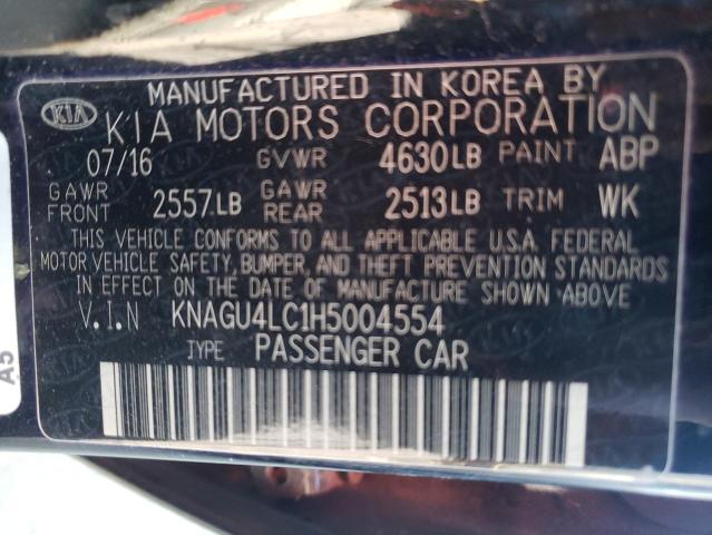 Photo 9 VIN: KNAGU4LC1H5004554 - KIA OPTIMA HYB 