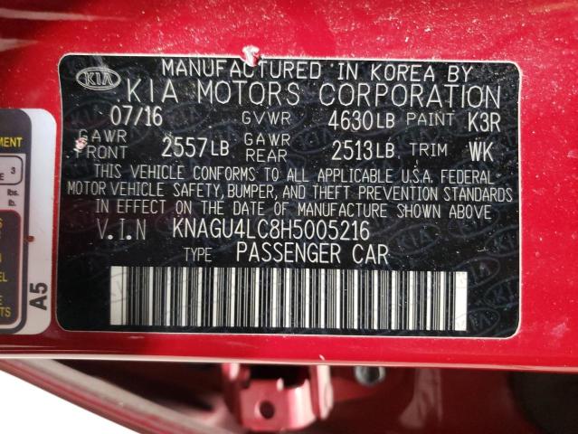 Photo 12 VIN: KNAGU4LC8H5005216 - KIA OPTIMA 