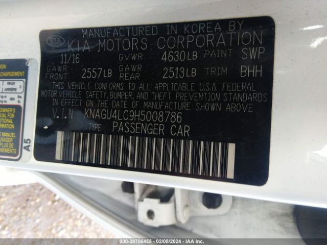 Photo 8 VIN: KNAGU4LC9H5008786 - KIA OPTIMA HYBRID 