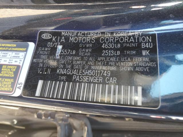 Photo 12 VIN: KNAGU4LE5H5011749 - KIA OPTIMA HYB 