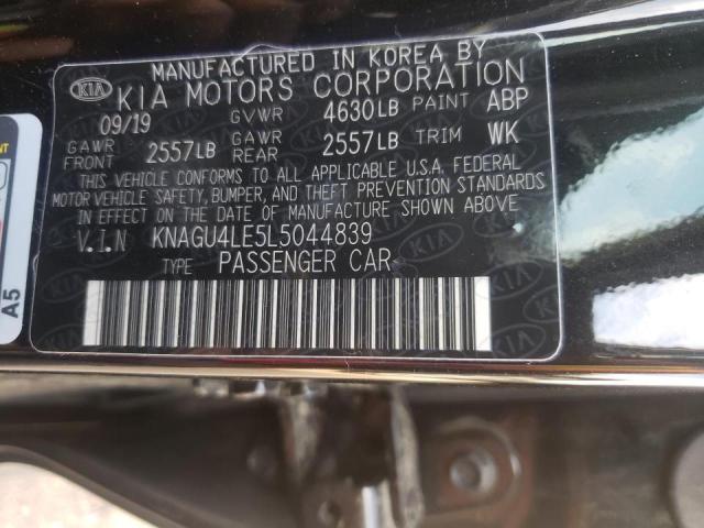 Photo 9 VIN: KNAGU4LE5L5044839 - KIA OPTIMA HYB 