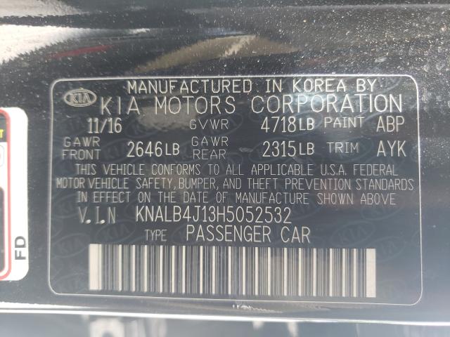 Photo 9 VIN: KNALB4J13H5052532 - KIA CADENZA PR 