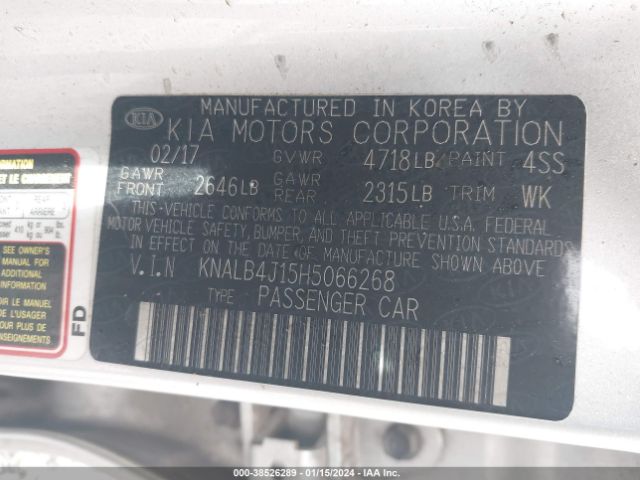 Photo 8 VIN: KNALB4J15H5066268 - KIA CADENZA 