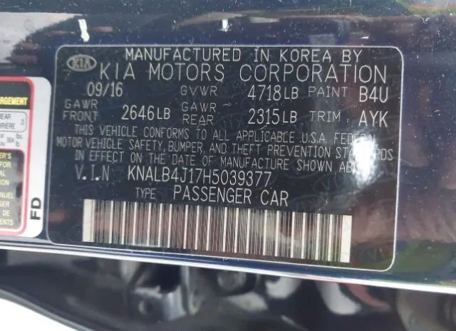 Photo 8 VIN: KNALB4J17H5039377 - KIA CADENZA 