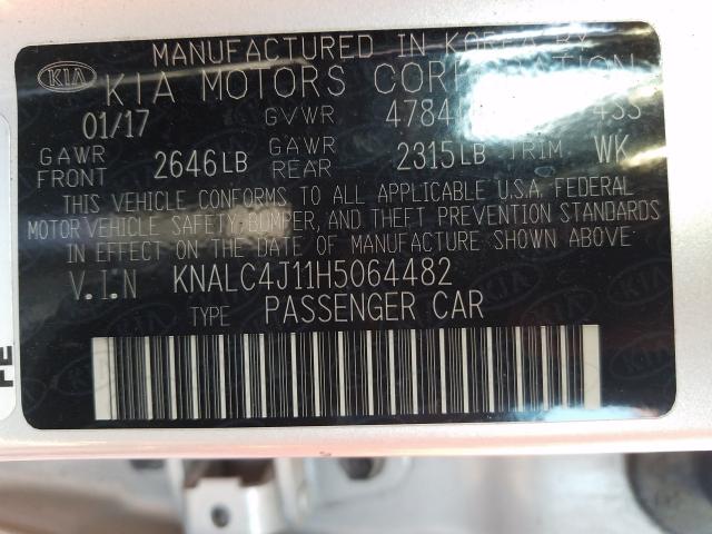 Photo 9 VIN: KNALC4J11H5064482 - KIA CADENZA PR 