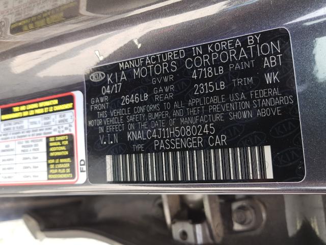 Photo 9 VIN: KNALC4J11H5080245 - KIA CADENZA PR 