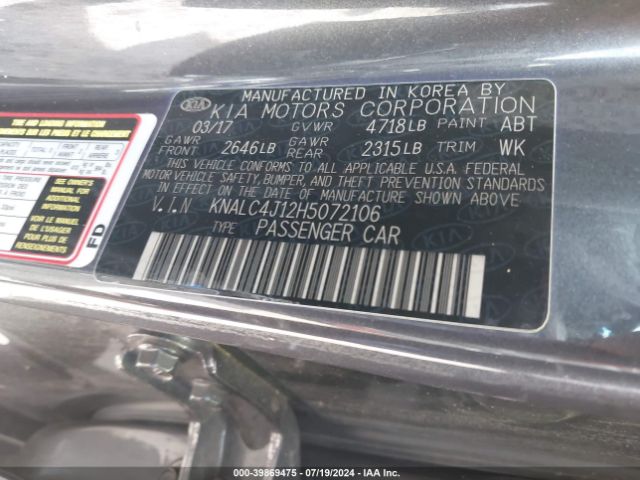 Photo 8 VIN: KNALC4J12H5072106 - KIA CADENZA 