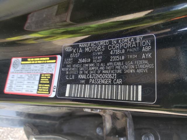 Photo 9 VIN: KNALC4J12H5093621 - KIA CADENZA PR 