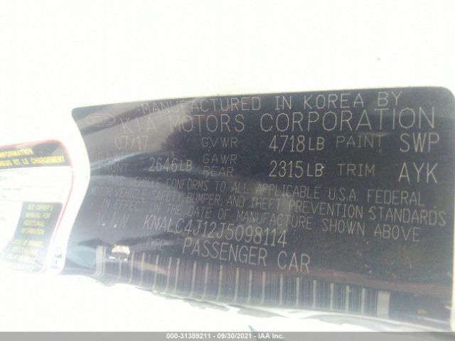 Photo 8 VIN: KNALC4J12J5098114 - KIA CADENZA 