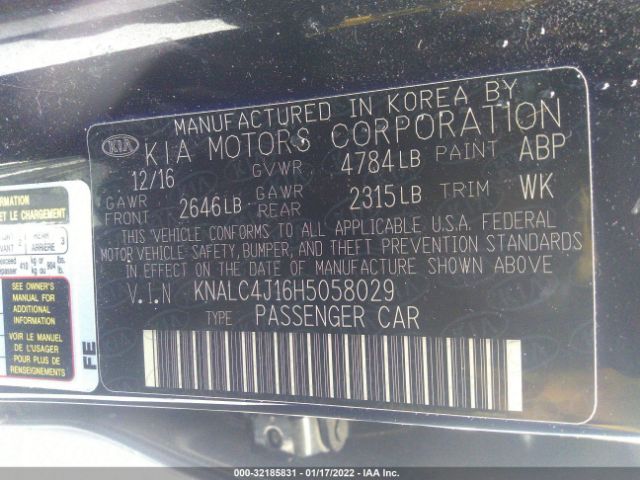 Photo 8 VIN: KNALC4J16H5058029 - KIA CADENZA 