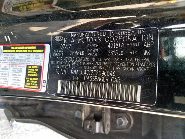 Photo 9 VIN: KNALC4J17J5096049 - KIA CADENZA LU 