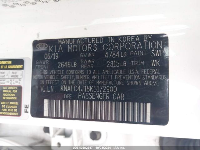 Photo 8 VIN: KNALC4J18K5172900 - KIA CADENZA 