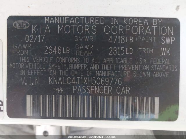 Photo 8 VIN: KNALC4J1XH5069776 - KIA CADENZA 