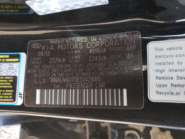 Photo 9 VIN: KNALN4D70E5142840 - KIA CADENZA PR 