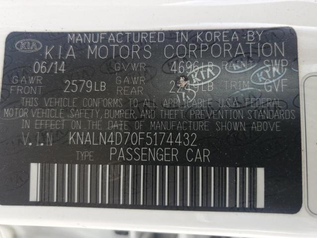 Photo 11 VIN: KNALN4D70F5174432 - KIA CADENZA PR 