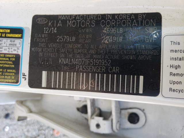 Photo 9 VIN: KNALN4D71F5191952 - KIA CADENZA PR 