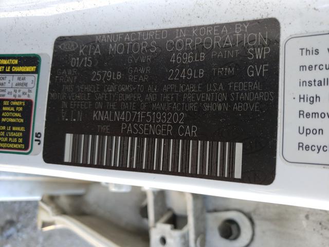 Photo 9 VIN: KNALN4D71F5193202 - KIA CADENZA PR 