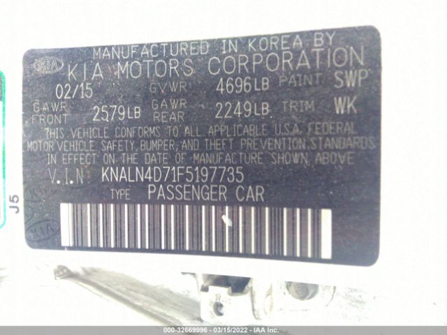 Photo 8 VIN: KNALN4D71F5197735 - KIA CADENZA 