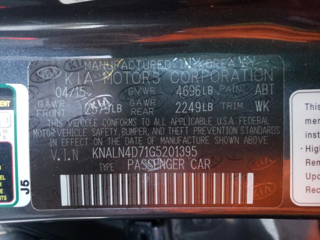 Photo 9 VIN: KNALN4D71G5201395 - KIA CADENZA LU 