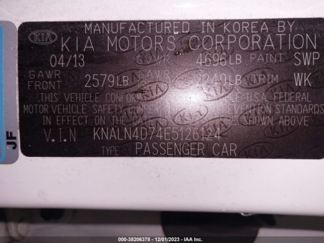 Photo 8 VIN: KNALN4D74E5126124 - KIA CADENZA 