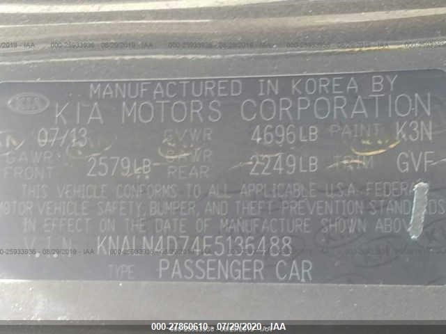 Photo 8 VIN: KNALN4D74E5136488 - KIA CADENZA 