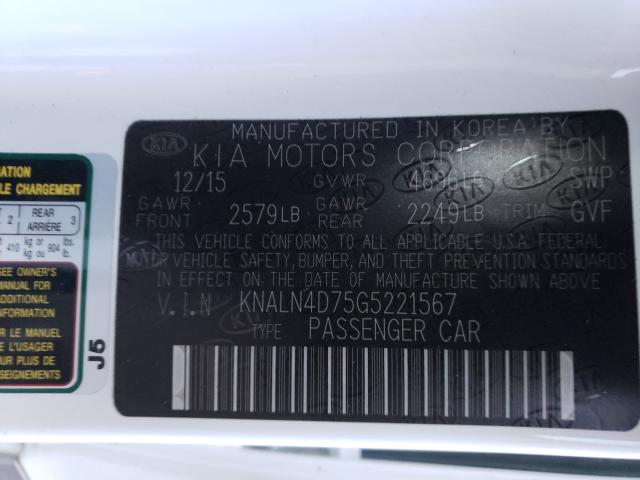 Photo 9 VIN: KNALN4D75G5221567 - KIA CADENZA LU 