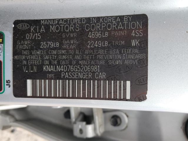 Photo 11 VIN: KNALN4D76G5206981 - KIA CADENZA LU 