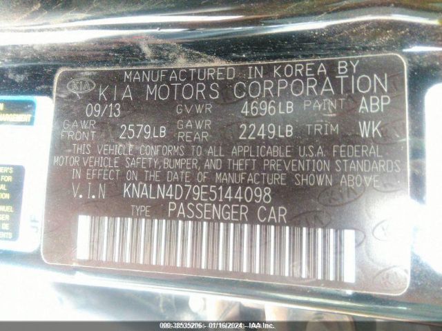 Photo 8 VIN: KNALN4D79E5144098 - KIA CADENZA 