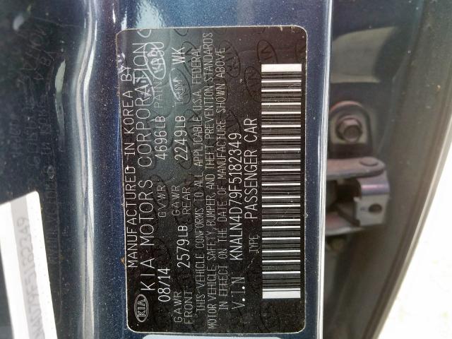 Photo 9 VIN: KNALN4D79F5182349 - KIA CADENZA PR 