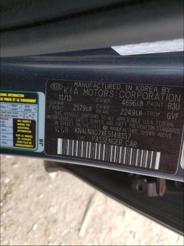 Photo 9 VIN: KNALN4D7XE5149357 - KIA CADENZA PR 