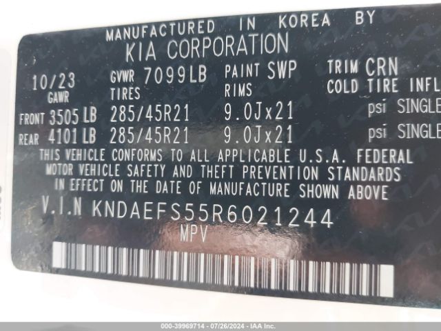 Photo 8 VIN: KNDAEFS55R6021244 - KIA EV9 