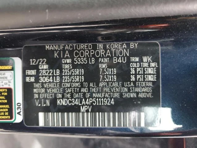 Photo 11 VIN: KNDC34LA4P5111924 - KIA EV6 LIGHT 