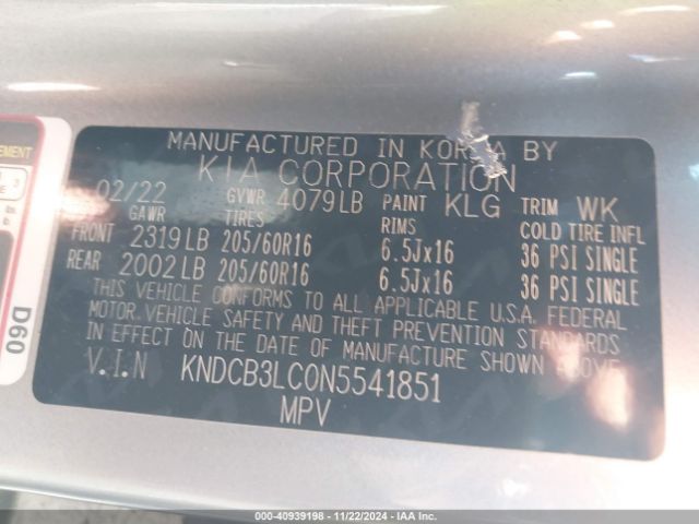 Photo 8 VIN: KNDCB3LC0N5541851 - KIA NIRO 