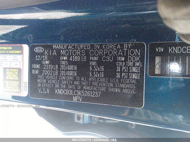 Photo 8 VIN: KNDCB3LC1K5261237 - KIA NIRO 