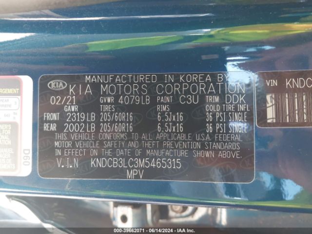 Photo 8 VIN: KNDCB3LC3M5465315 - KIA NIRO 