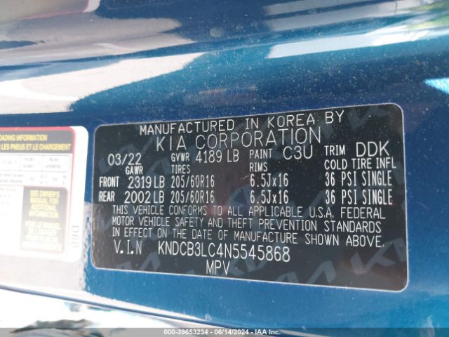 Photo 8 VIN: KNDCB3LC4N5545868 - KIA NIRO 