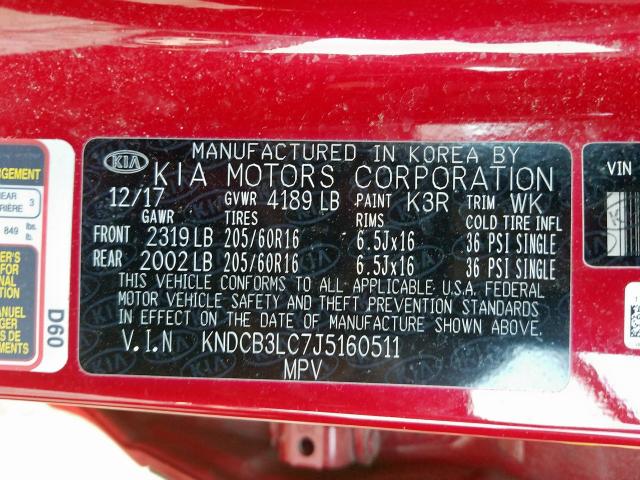 Photo 9 VIN: KNDCB3LC7J5160511 - KIA NIRO FE 