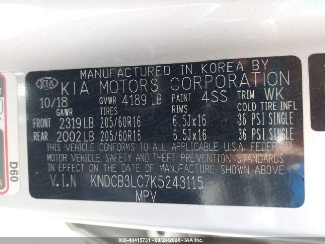 Photo 8 VIN: KNDCB3LC7K5243115 - KIA NIRO 