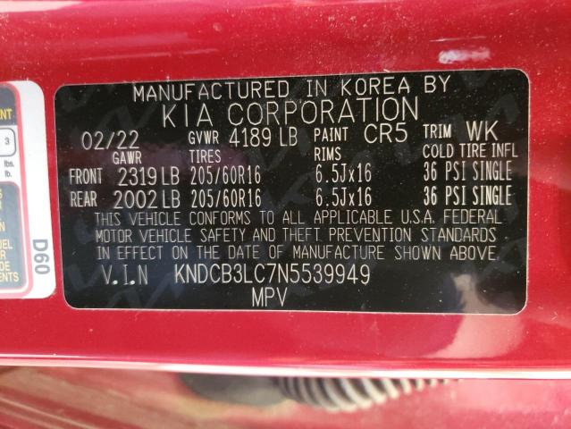 Photo 12 VIN: KNDCB3LC7N5539949 - KIA NIRO LX 