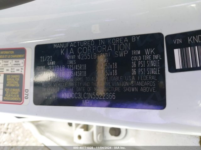 Photo 8 VIN: KNDCC3LC1N5522366 - KIA NIRO 