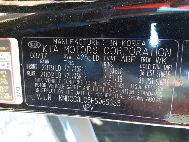 Photo 9 VIN: KNDCC3LC5H5065355 - KIA NIRO EX 