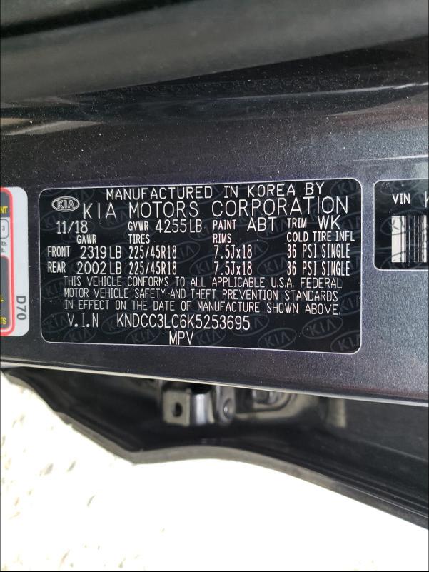 Photo 9 VIN: KNDCC3LC6K5253695 - KIA NIRO EX 