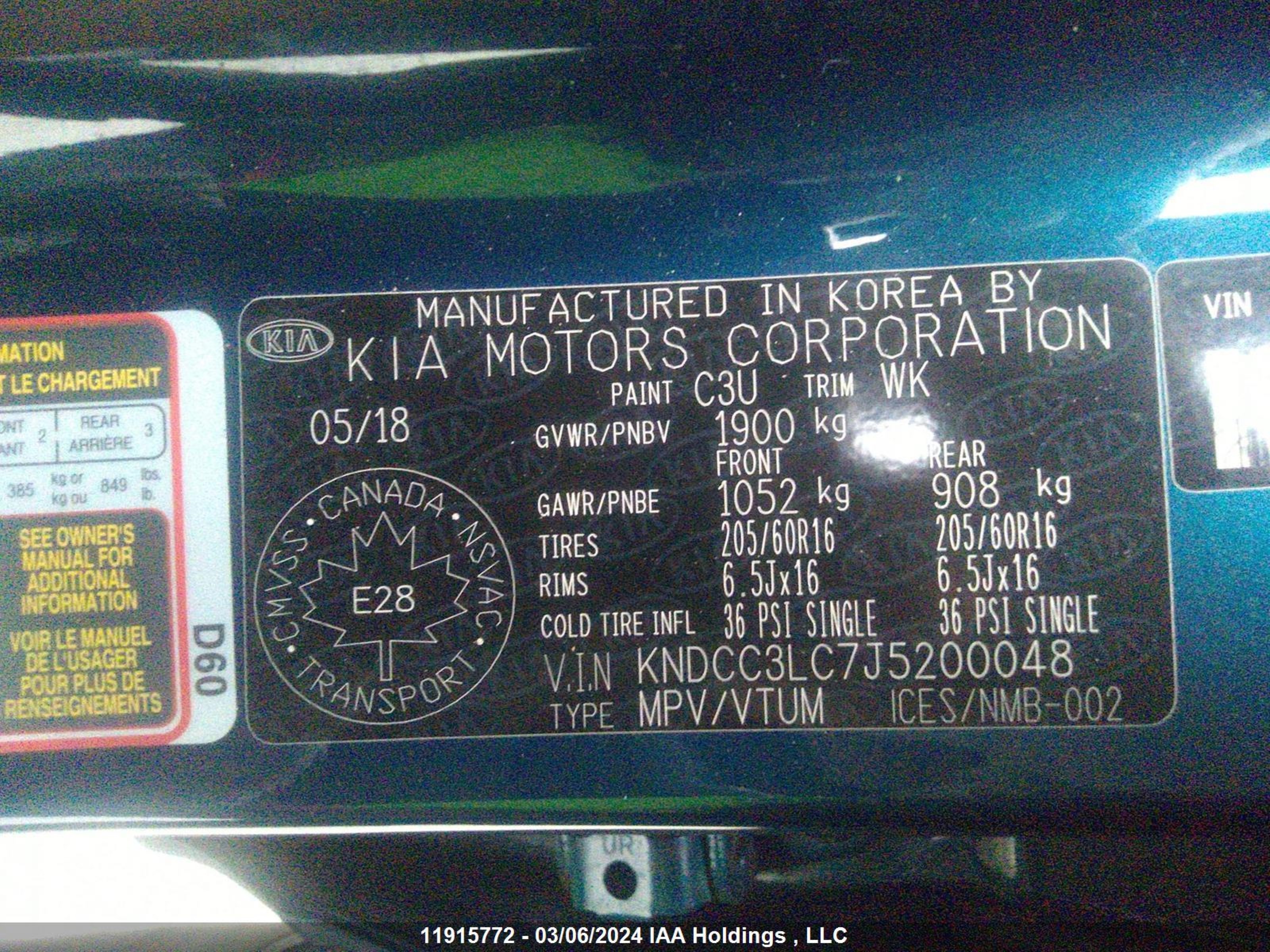 Photo 8 VIN: KNDCC3LC7J5200048 - KIA NIRO 