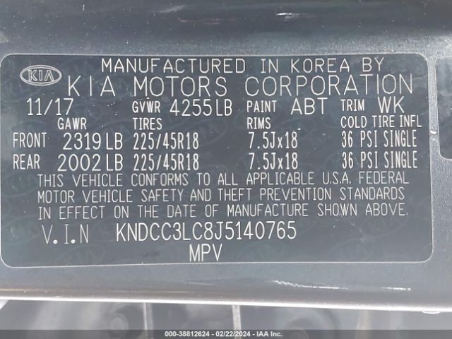 Photo 8 VIN: KNDCC3LC8J5140765 - KIA NIRO 