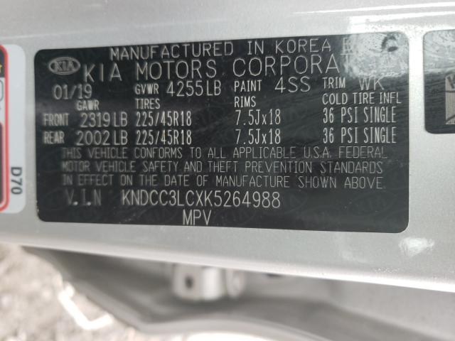 Photo 9 VIN: KNDCC3LCXK5264988 - KIA NIRO EX 