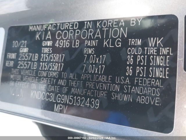 Photo 8 VIN: KNDCC3LG9N5132439 - KIA NIRO EV 