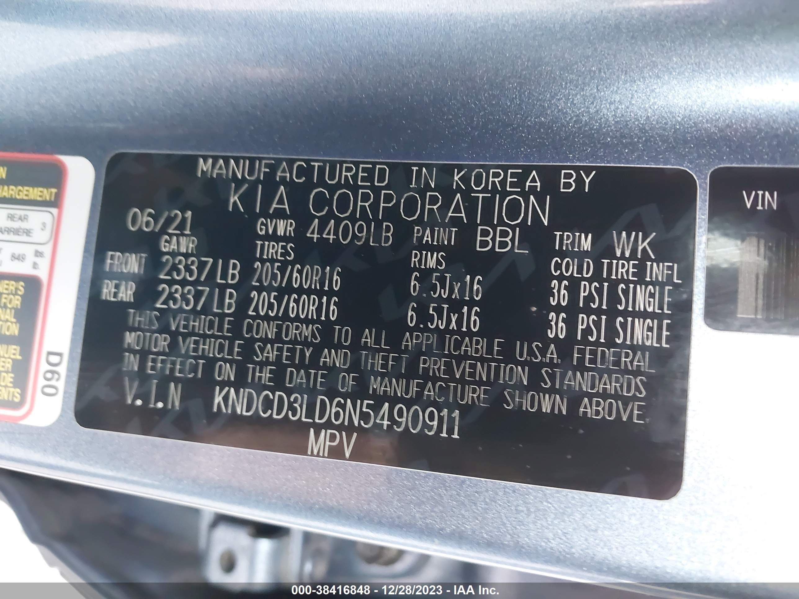 Photo 8 VIN: KNDCD3LD6N5490911 - KIA NIRO 