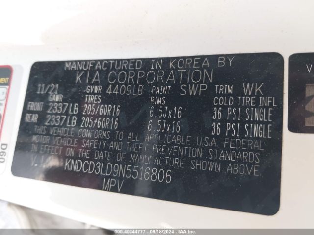 Photo 8 VIN: KNDCD3LD9N5516806 - KIA NIRO 