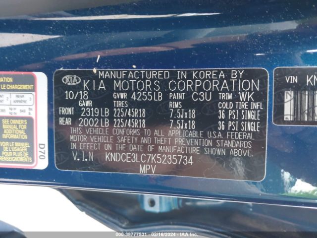 Photo 8 VIN: KNDCE3LC7K5235734 - KIA NIRO 