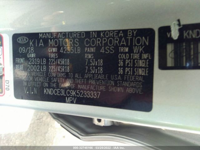 Photo 8 VIN: KNDCE3LC9K5233337 - KIA NIRO 